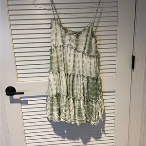 White and green casual dress